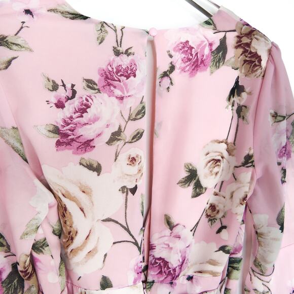 Fashion Nova Stay Beautiful Pink Floral Romper Size Small Glam - Picture 11 of 15